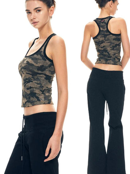 kvkv Camouflage U Neck Slim Fit Cami Top