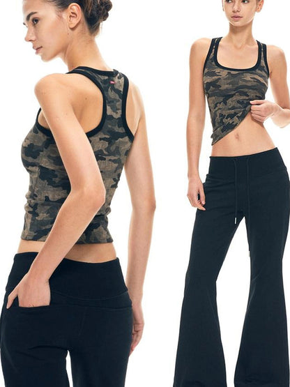 kvkv Camouflage U Neck Slim Fit Cami Top