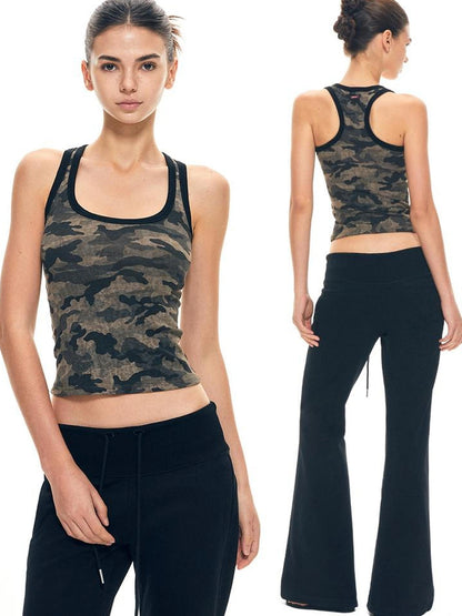 kvkv Camouflage U Neck Slim Fit Cami Top