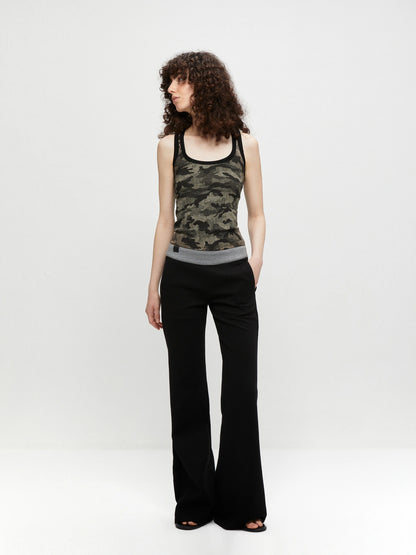 kvkv Camouflage U Neck Slim Fit Cami Top