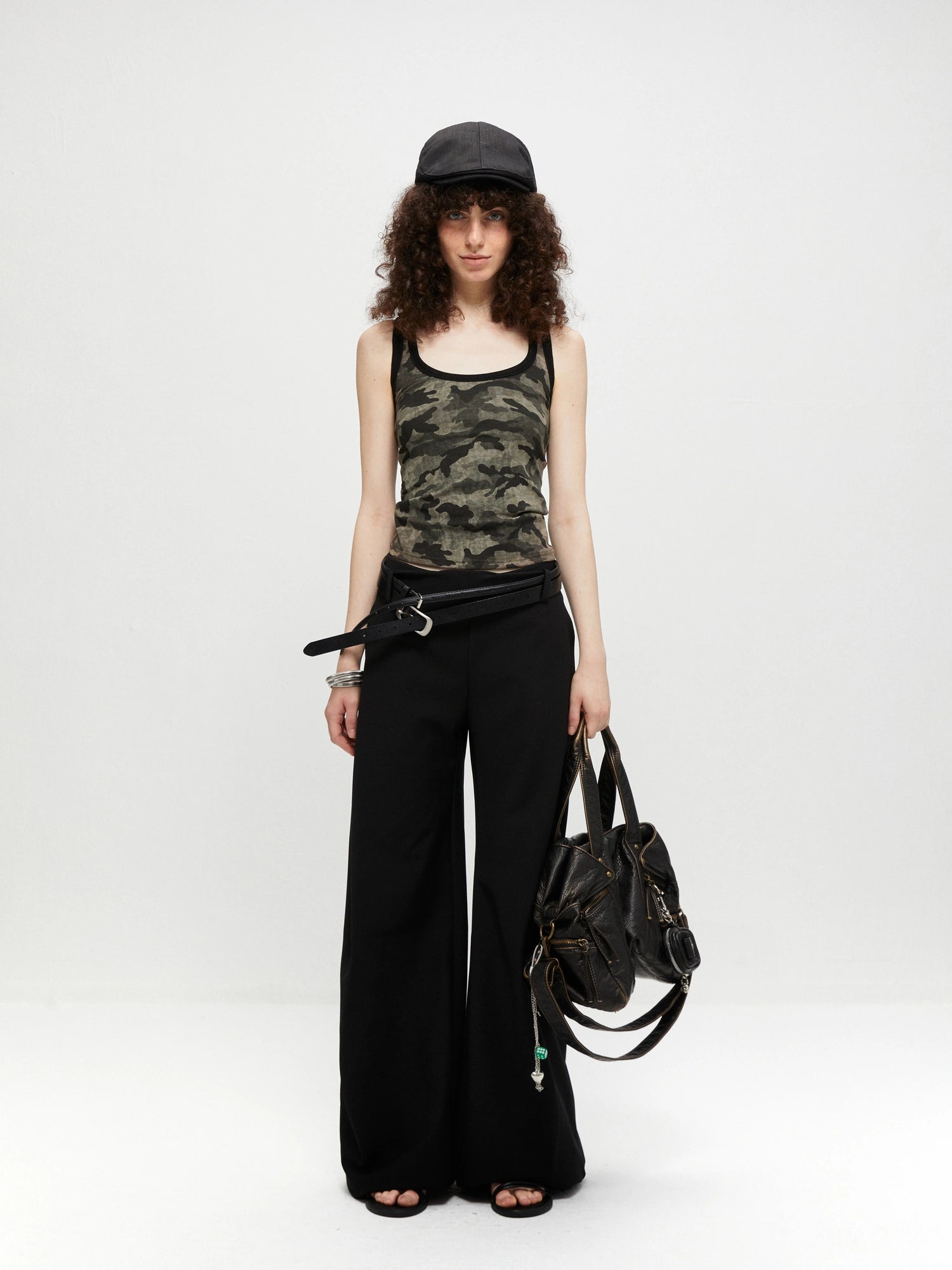 kvkv Camouflage U Neck Slim Fit Cami Top