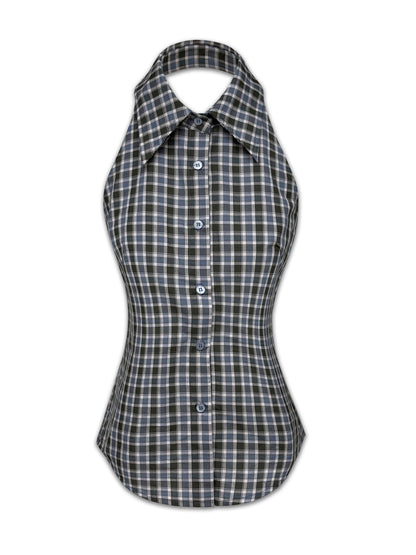 kvkv_Checkered_Halter_Neck_Shirt_With_Backless_Design_MISSTT