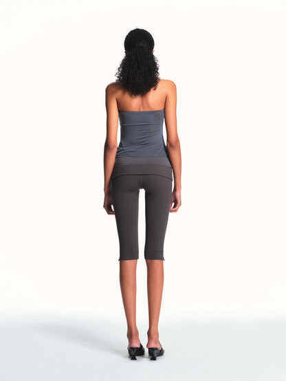 kvkv Cloud Blue Gray Ribbon Spliced Structured Slim Women&
