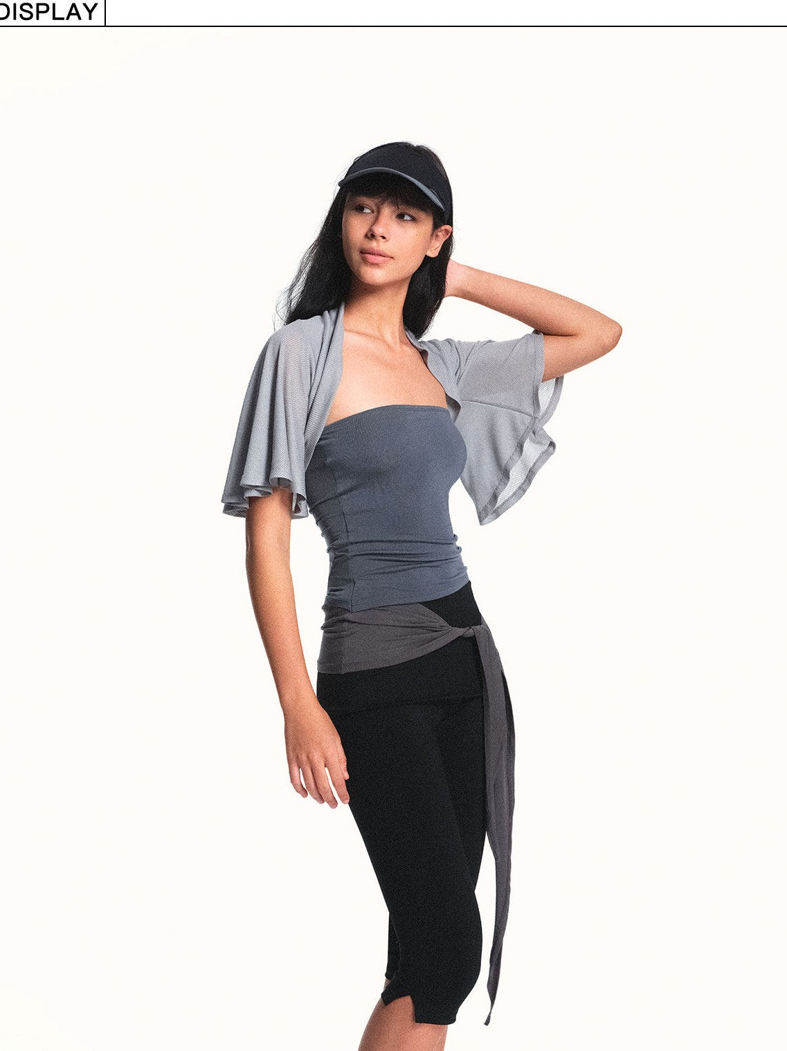 kvkv Cloud Blue Gray Ribbon Spliced Structured Slim Women&