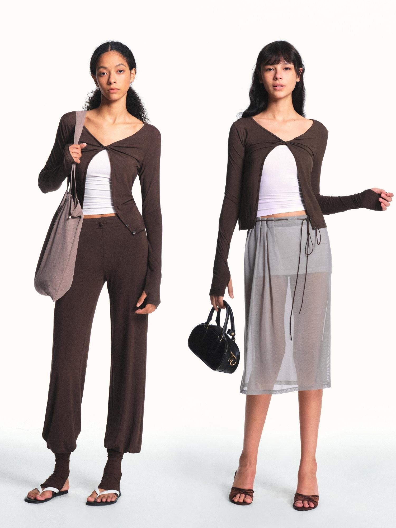 kvkv Cloud Soft Twist Knot Placket Adjustable Straps Women&