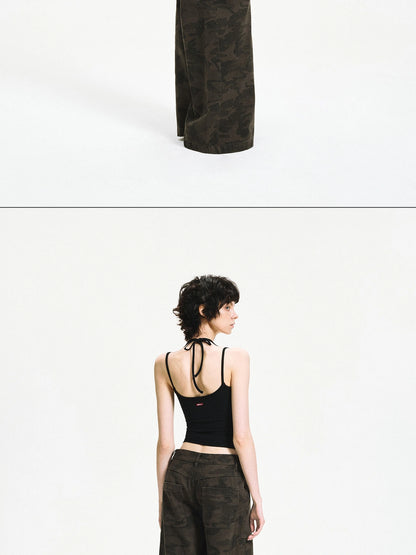 kvkv Coconut White Black Crisscross Halter Top