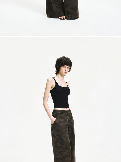 kvkv Coconut White Black Crisscross Halter Top