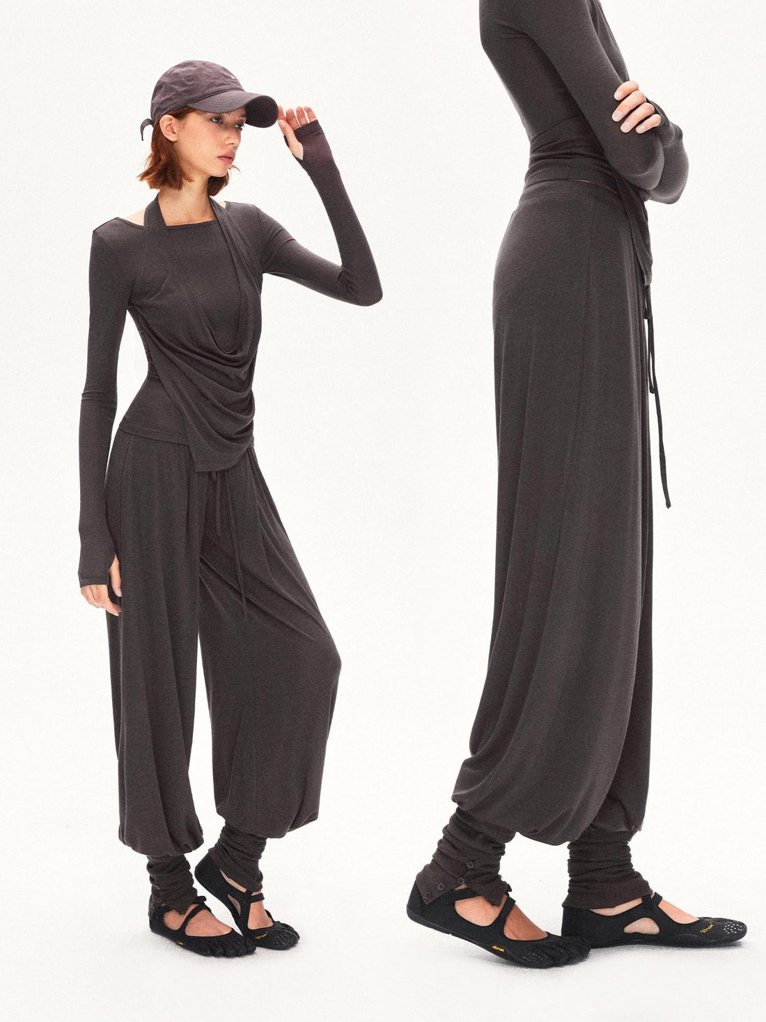 kvkv Coffee Pleated Detachable Cuff Women&