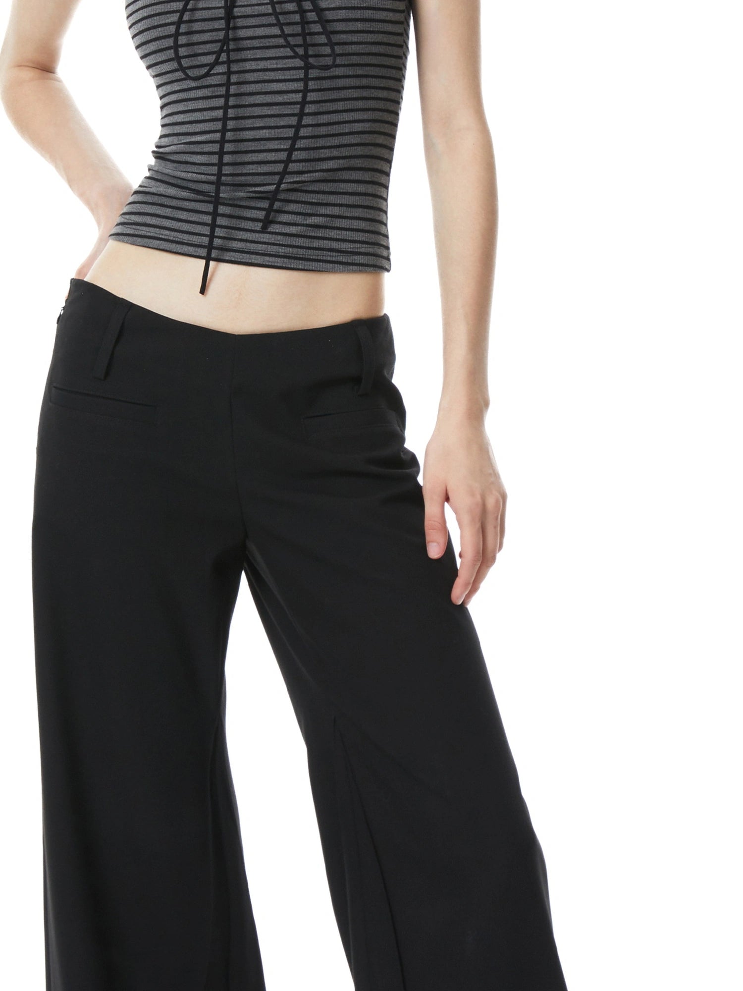 Color Block Bow Tie Strap Elastic Tube Top