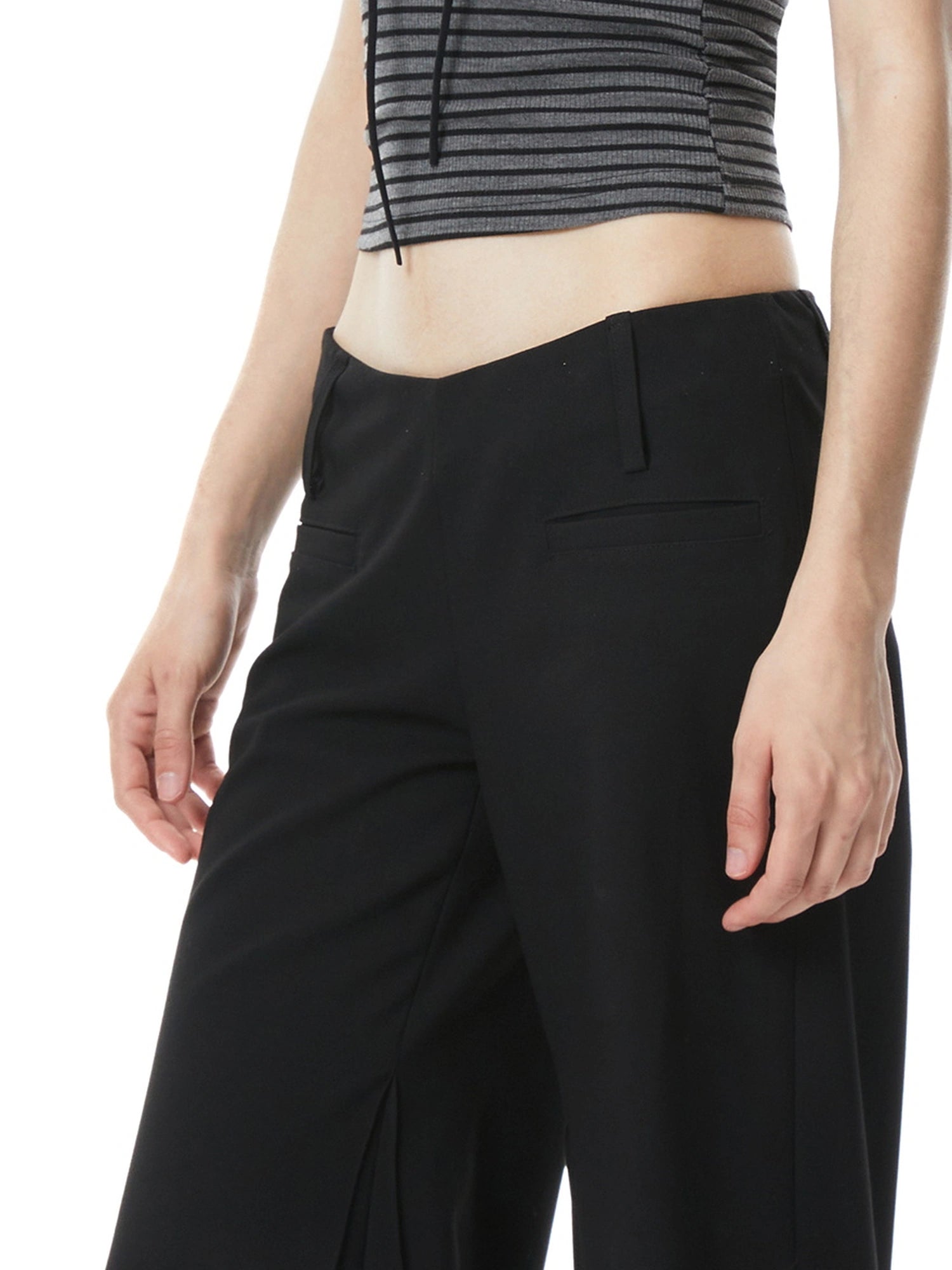 Color Block Bow Tie Strap Elastic Tube Top