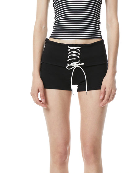 Color Block Bow Tie Strap Elastic Tube Top