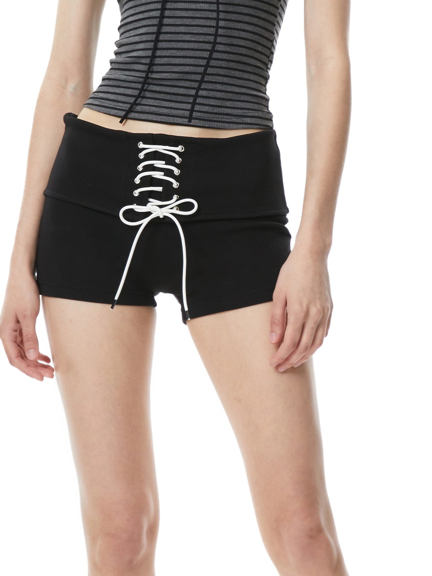 Color Block Bow Tie Strap Elastic Tube Top