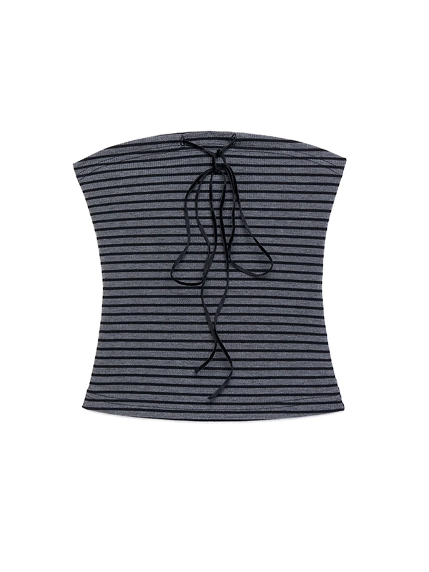 kvkv_Color_Block_Bow_Tie_Strap_Elastic_Tube_Top_MISSTT