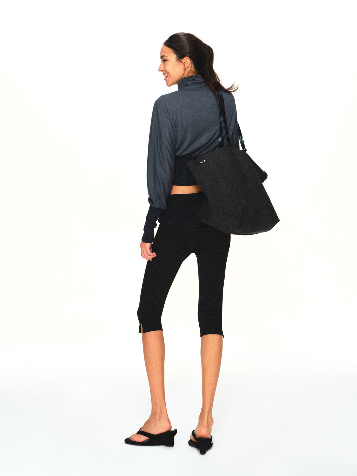 kvkv Color Block High Neck Batwing Sleeve Women&