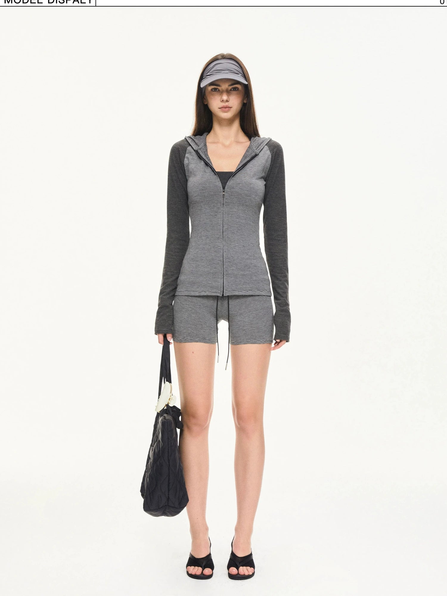 KVKV Yoga Clothing Brand - Color Block Striped Zip Hoodie