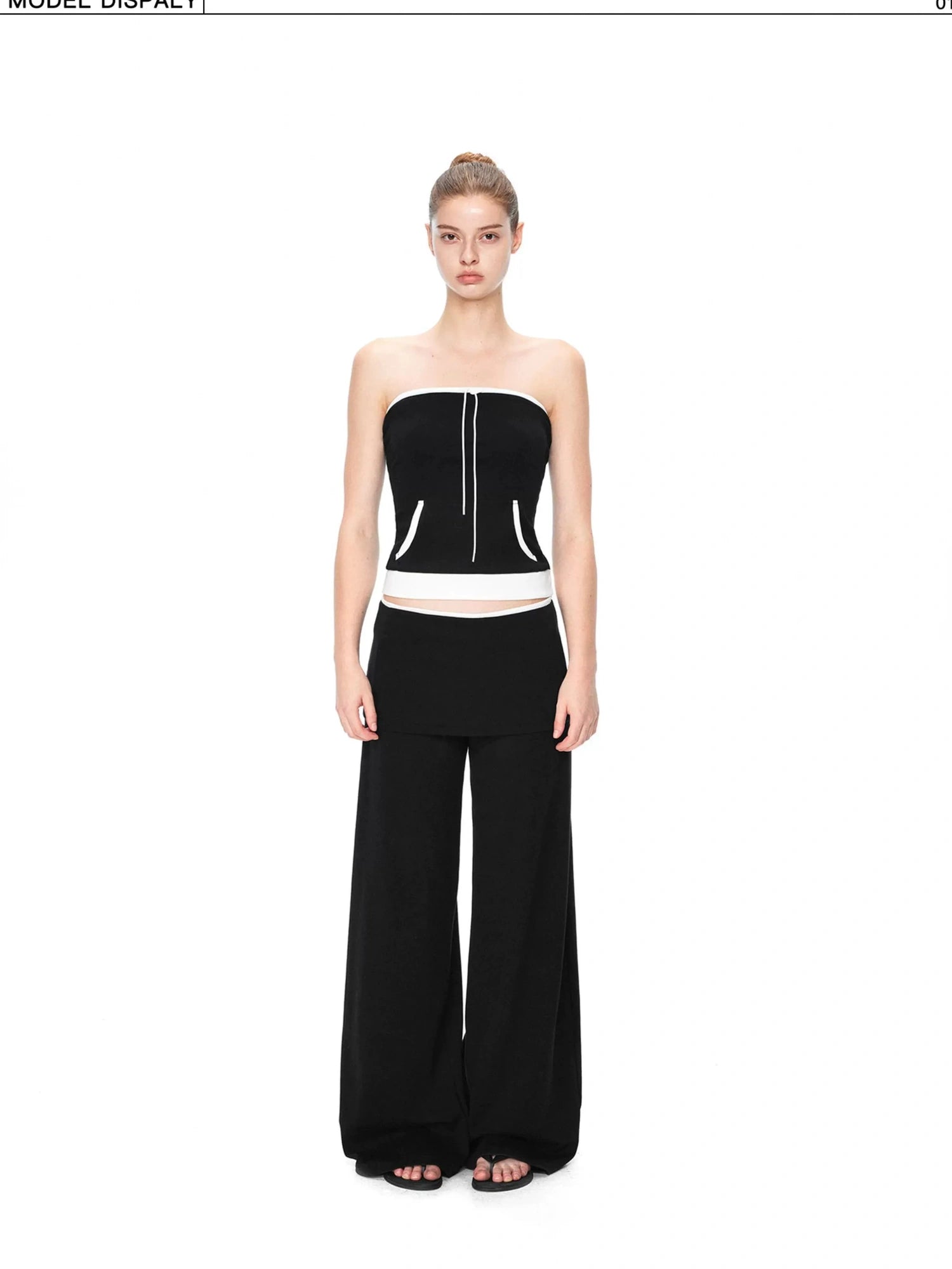 kvkv Contrast Pocket Kangaroo Crop Top