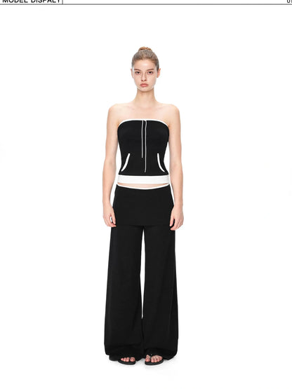 kvkv Contrast Pocket Kangaroo Crop Top