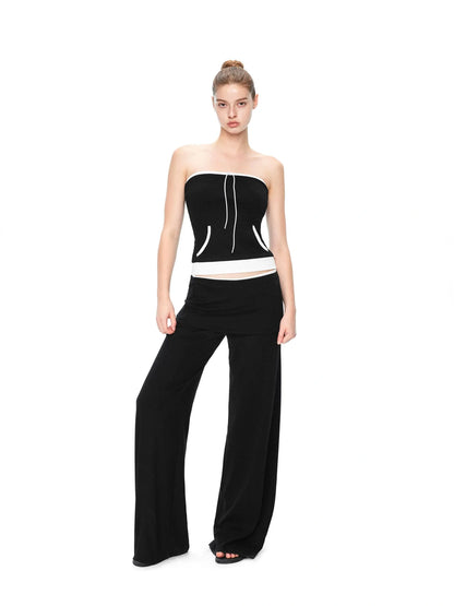 kvkv Contrast Pocket Kangaroo Crop Top