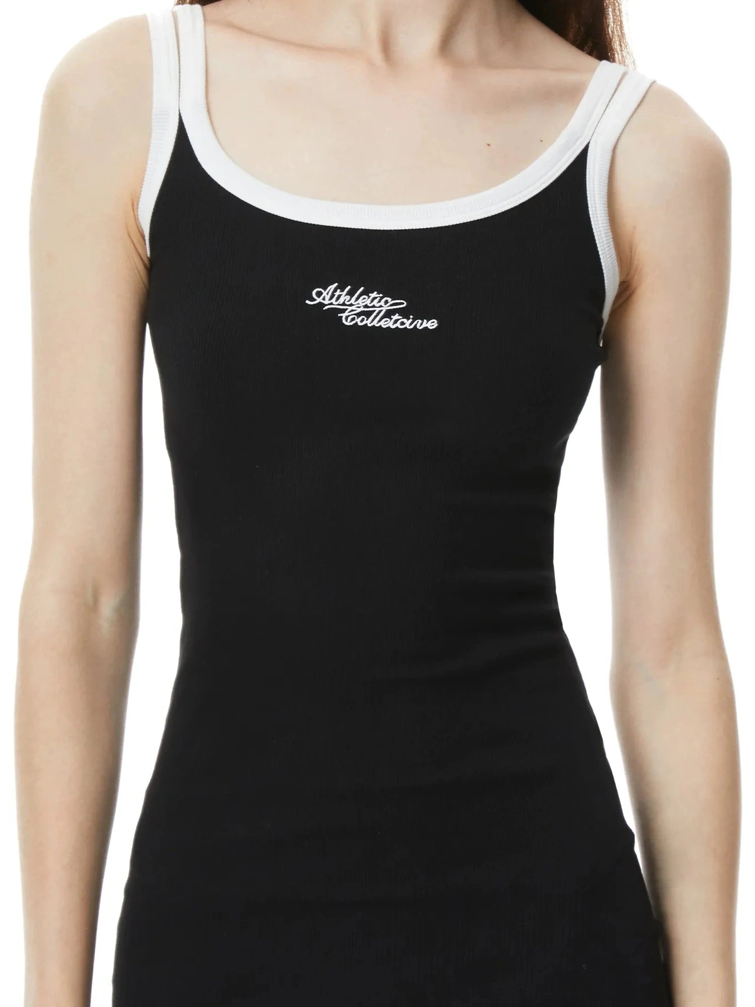kvkv Contrast Stitch Slim Fit Ribbed Tank Dress