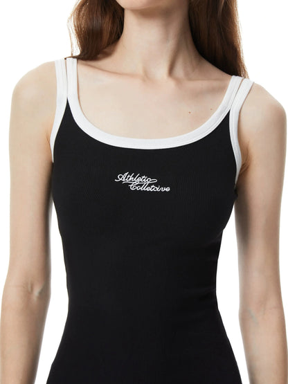 kvkv Contrast Stitch Slim Fit Ribbed Tank Dress