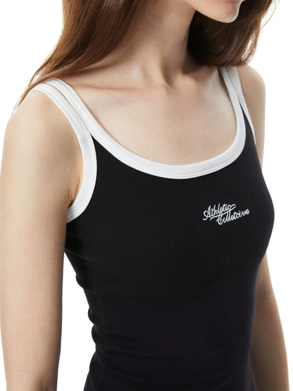 kvkv Contrast Stitch Slim Fit Ribbed Tank Dress