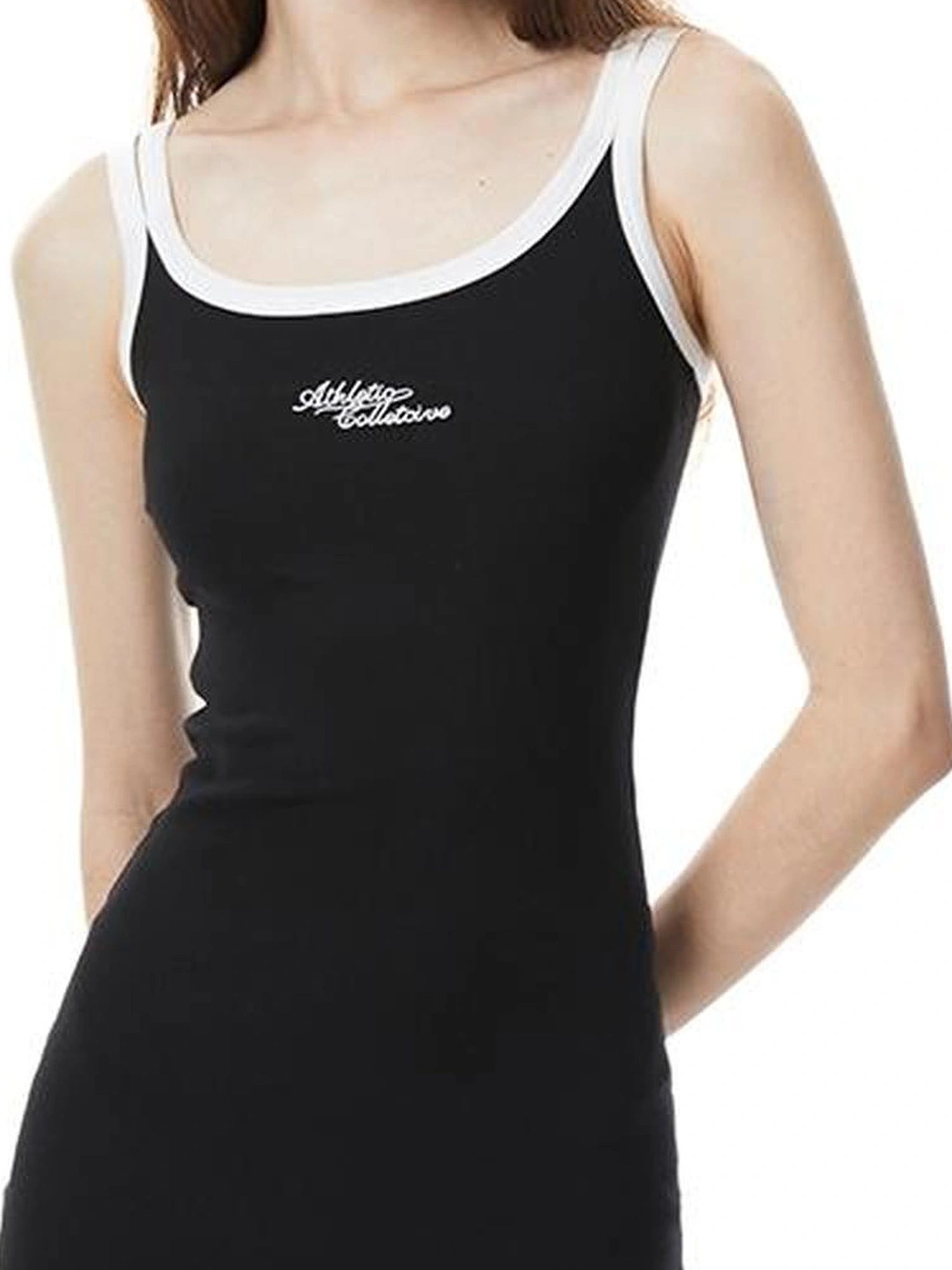 kvkv Contrast Stitch Slim Fit Ribbed Tank Dress