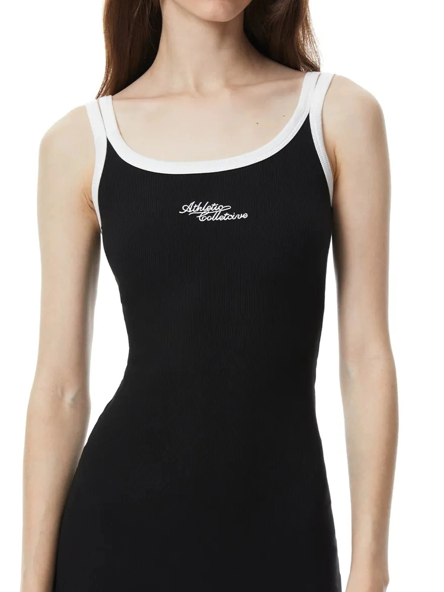 kvkv Contrast Stitch Slim Fit Ribbed Tank Dress