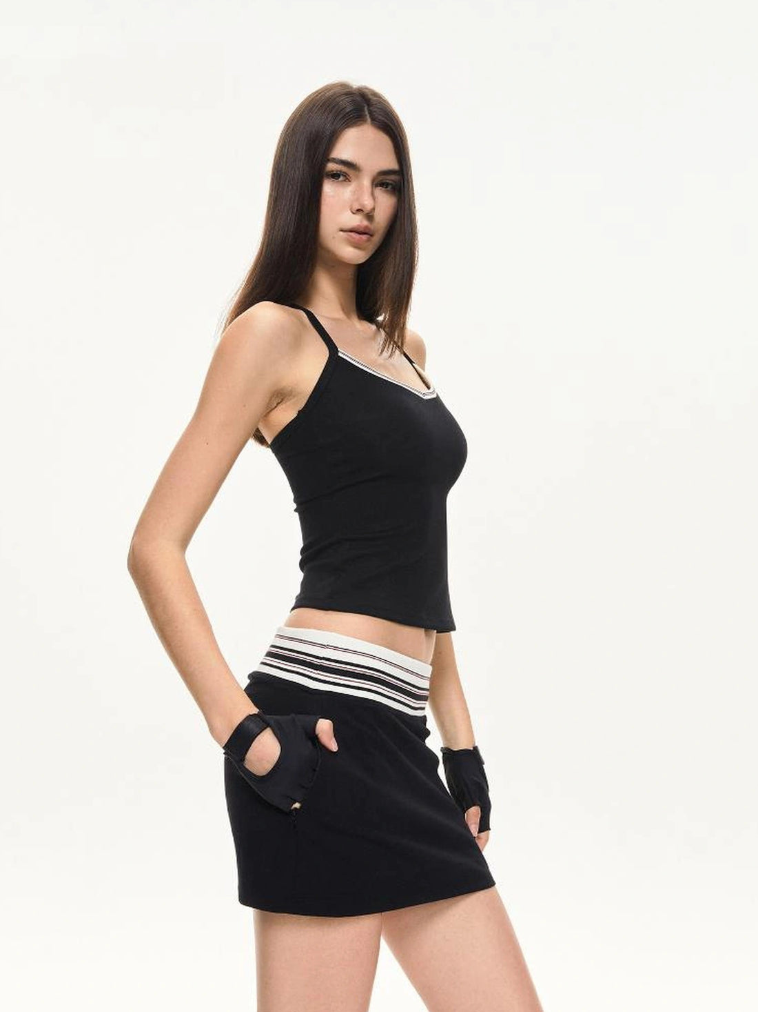 KVKV Yoga Clothing Brand - Contrast Stripe Fitted Tank