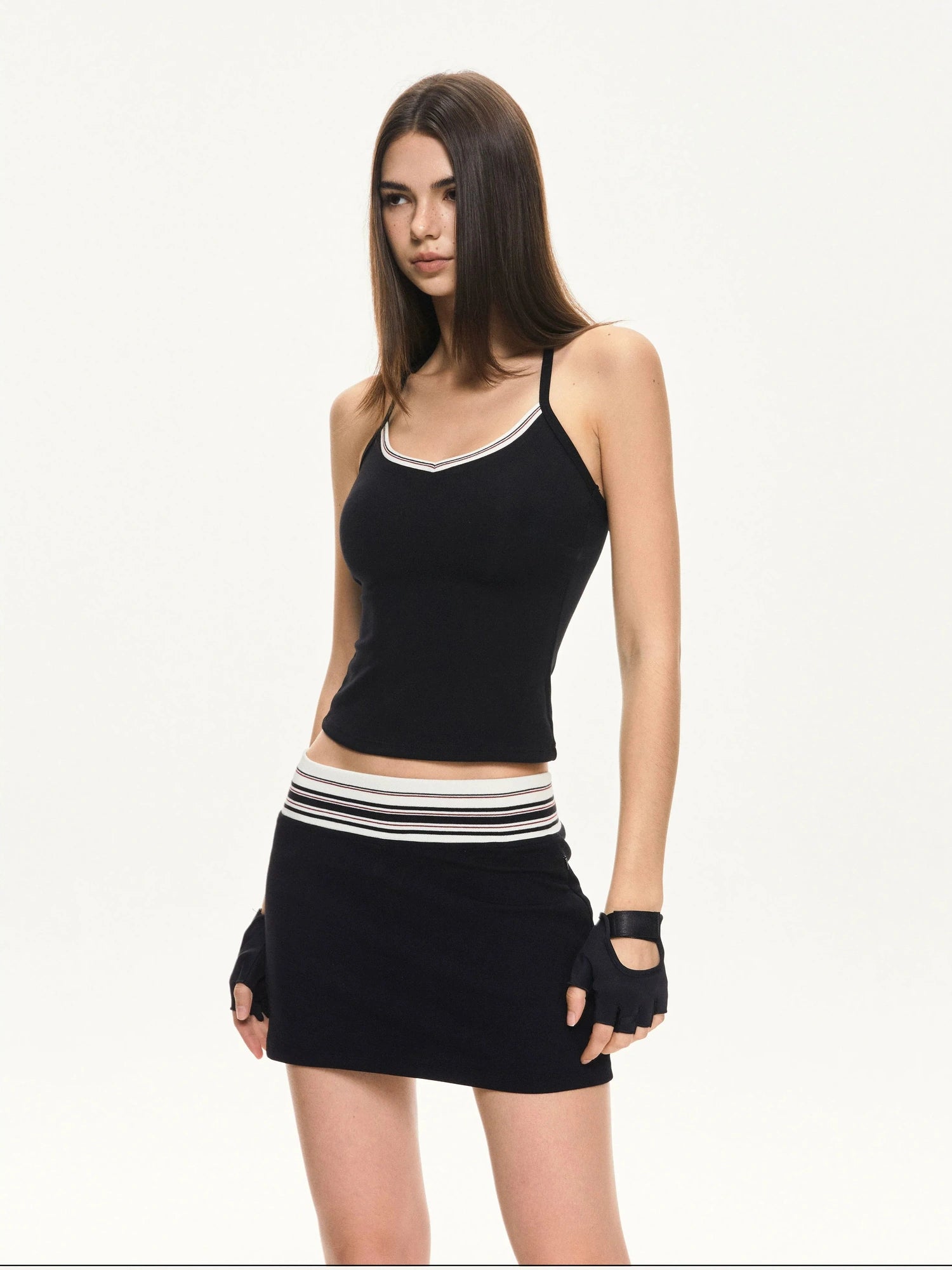KVKV Yoga Clothing Brand - Contrast Stripe Fitted Tank