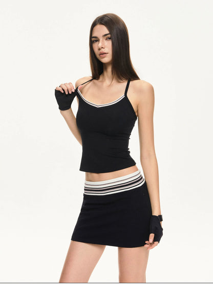 KVKV Yoga Clothing Brand - Contrast Stripe Fitted Tank