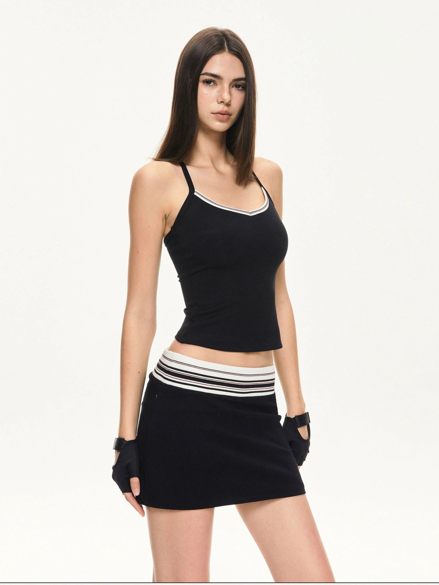 KVKV Yoga Clothing Brand - Contrast Stripe Fitted Tank