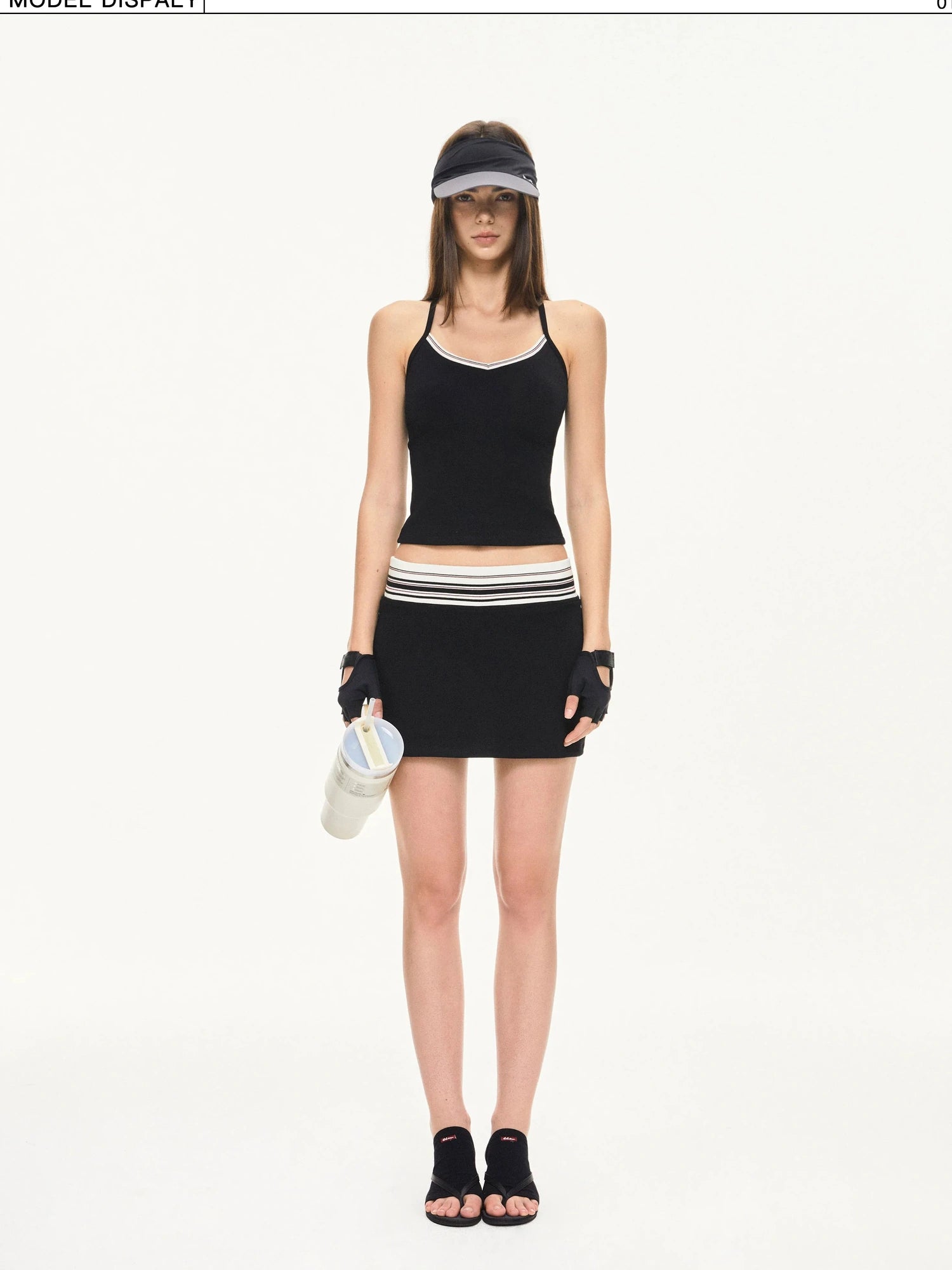KVKV Yoga Clothing Brand - Contrast Stripe Fitted Tank