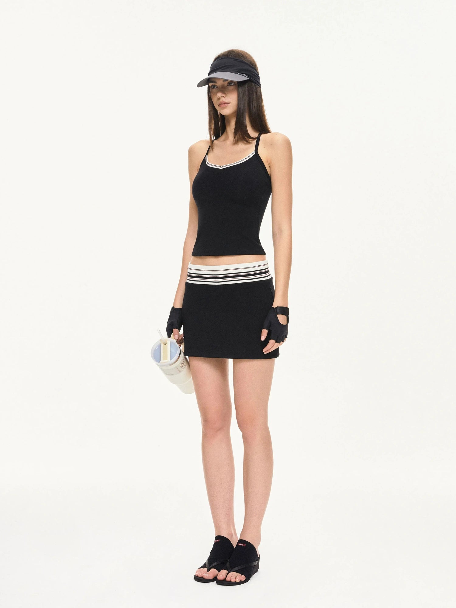 KVKV Yoga Clothing Brand - Contrast Stripe Fitted Tank
