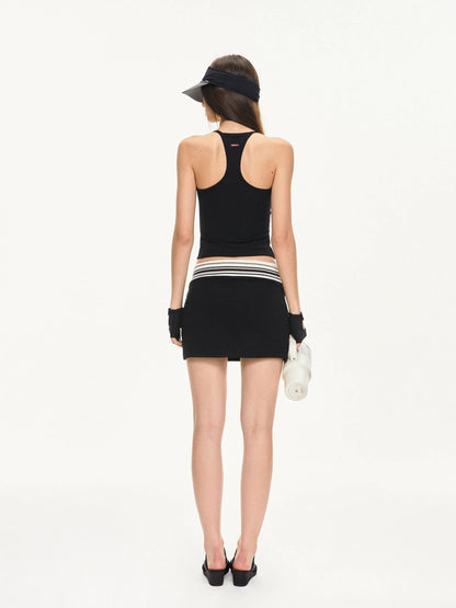 KVKV Yoga Clothing Brand - Contrast Stripe Fitted Tank