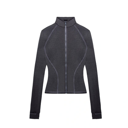 kvkv_Copper_Fiber_Retro_Slim_Yoga_Jacket_V-neck_T-shirt_Long_Sleeve_MISSTT