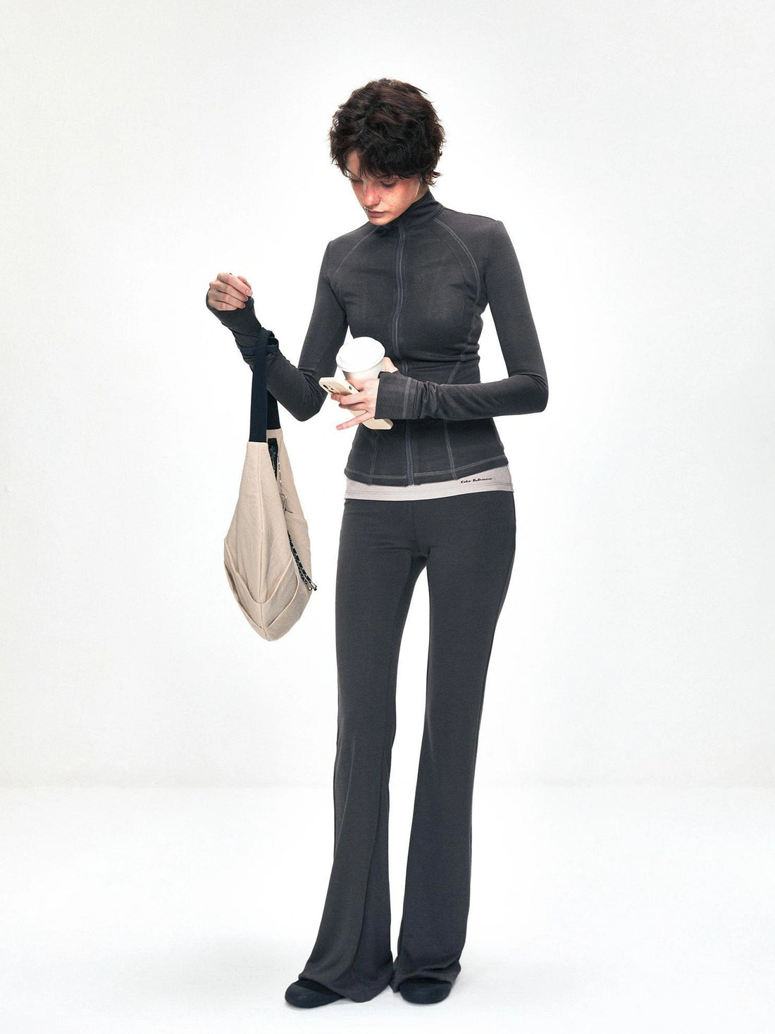 kvkv Copper Fiber Retro Slim Yoga Jacket V-neck T-shirt Long Sleeve