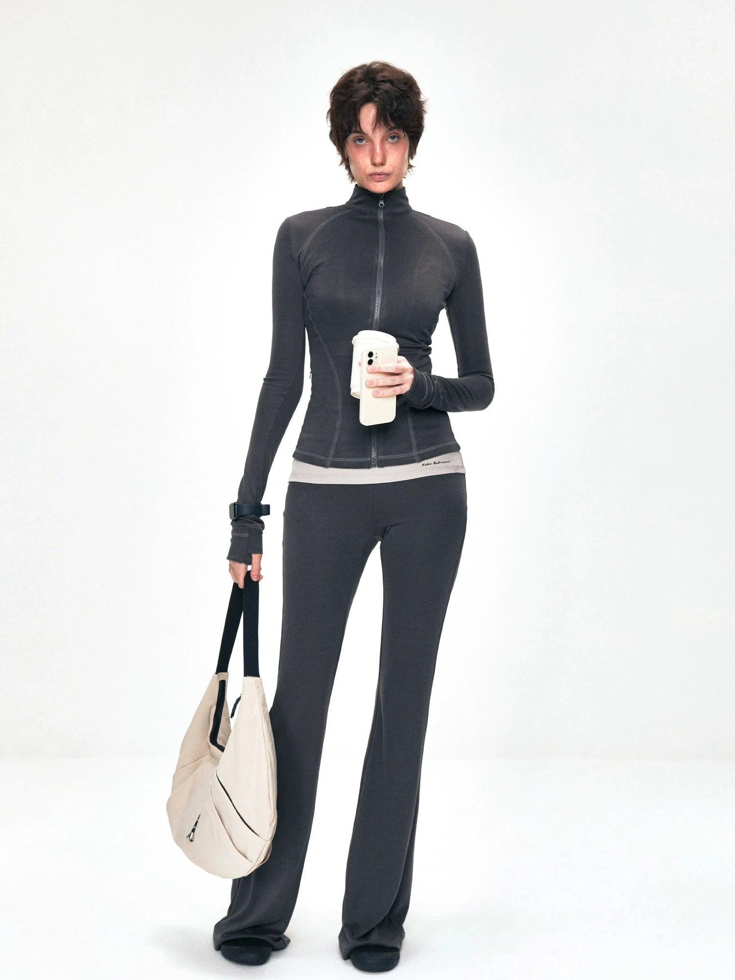 kvkv Copper Fiber Retro Slim Yoga Jacket V-neck T-shirt Long Sleeve
