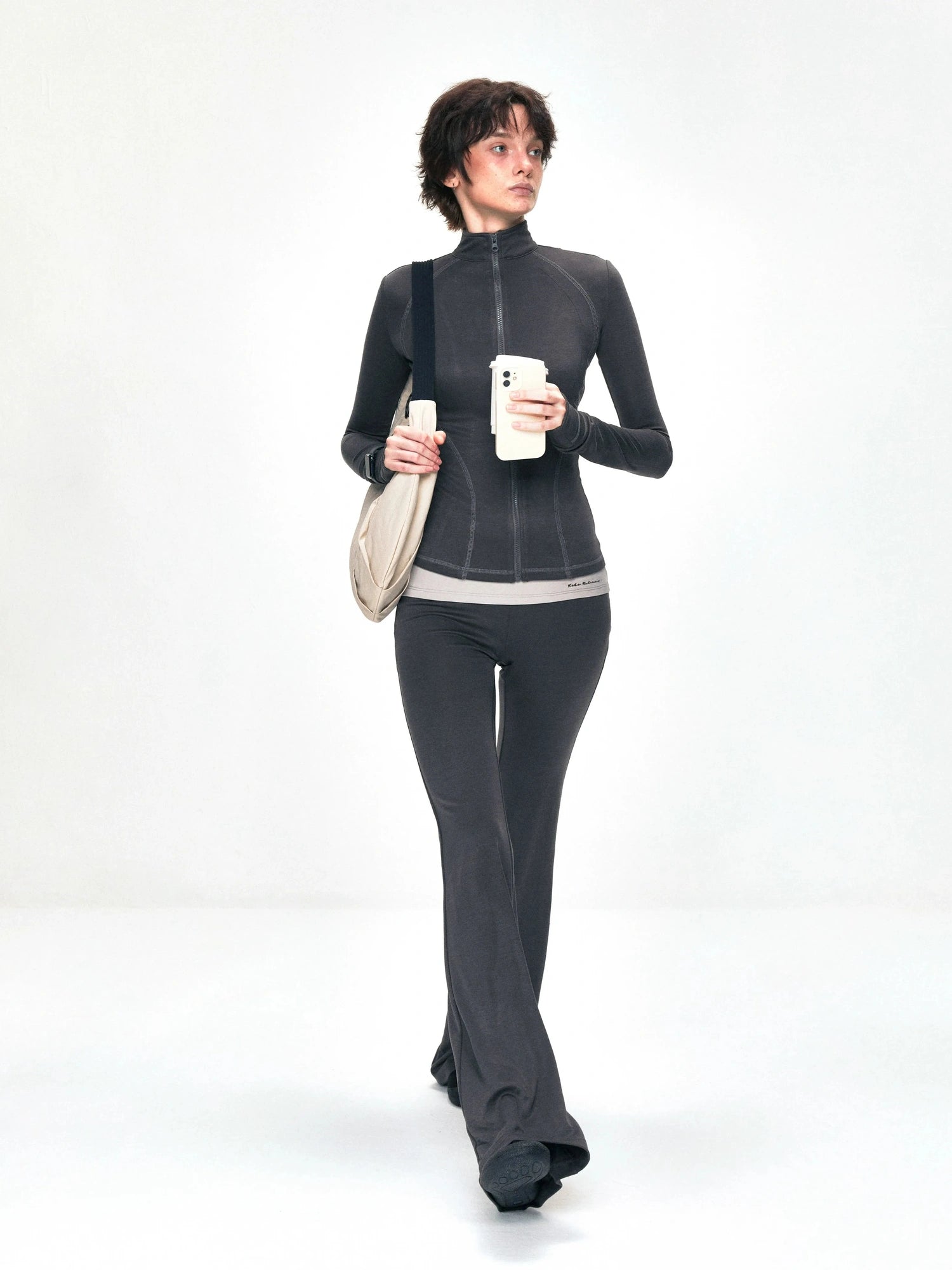 kvkv Copper Fiber Retro Slim Yoga Jacket V-neck T-shirt Long Sleeve
