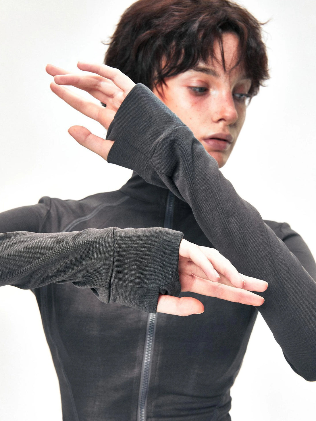 kvkv Copper Fiber Retro Slim Yoga Jacket V-neck T-shirt Long Sleeve