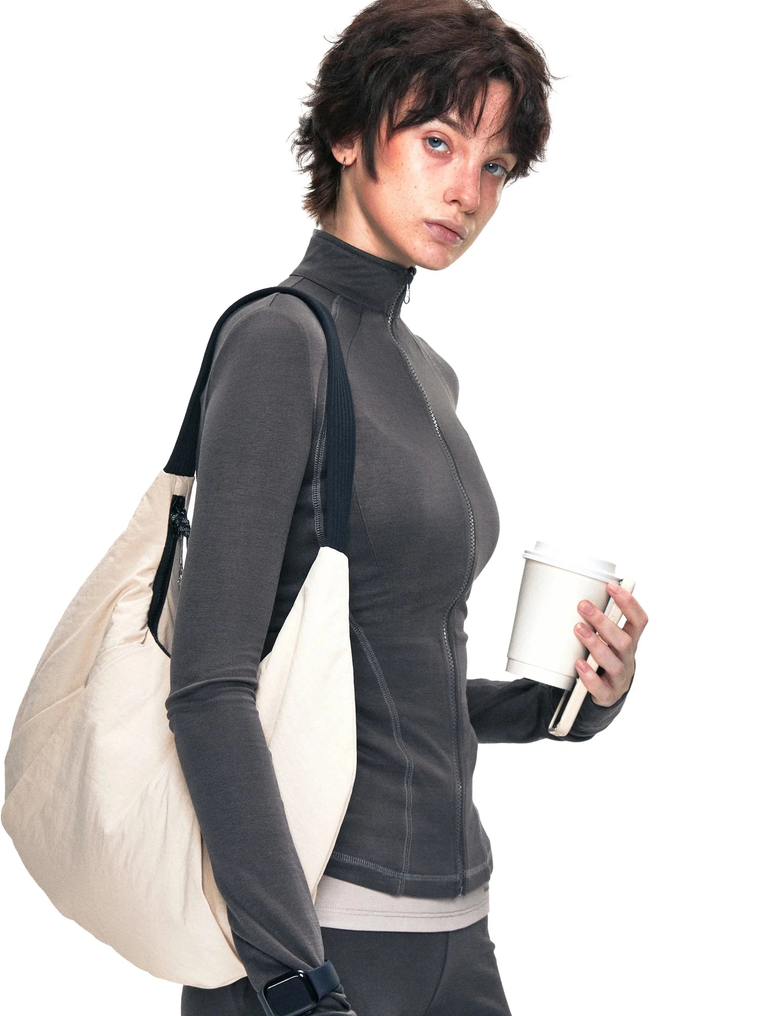 kvkv Copper Fiber Retro Slim Yoga Jacket V-neck T-shirt Long Sleeve