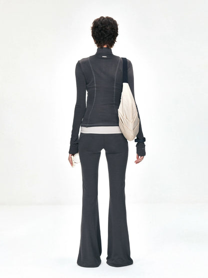 kvkv Copper Fiber Retro Slim Yoga Jacket V-neck T-shirt Long Sleeve