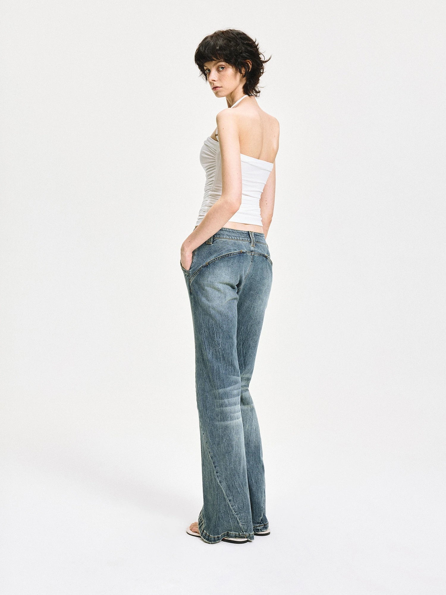 kvkv Crinkle Textured Adjustable Halter Top