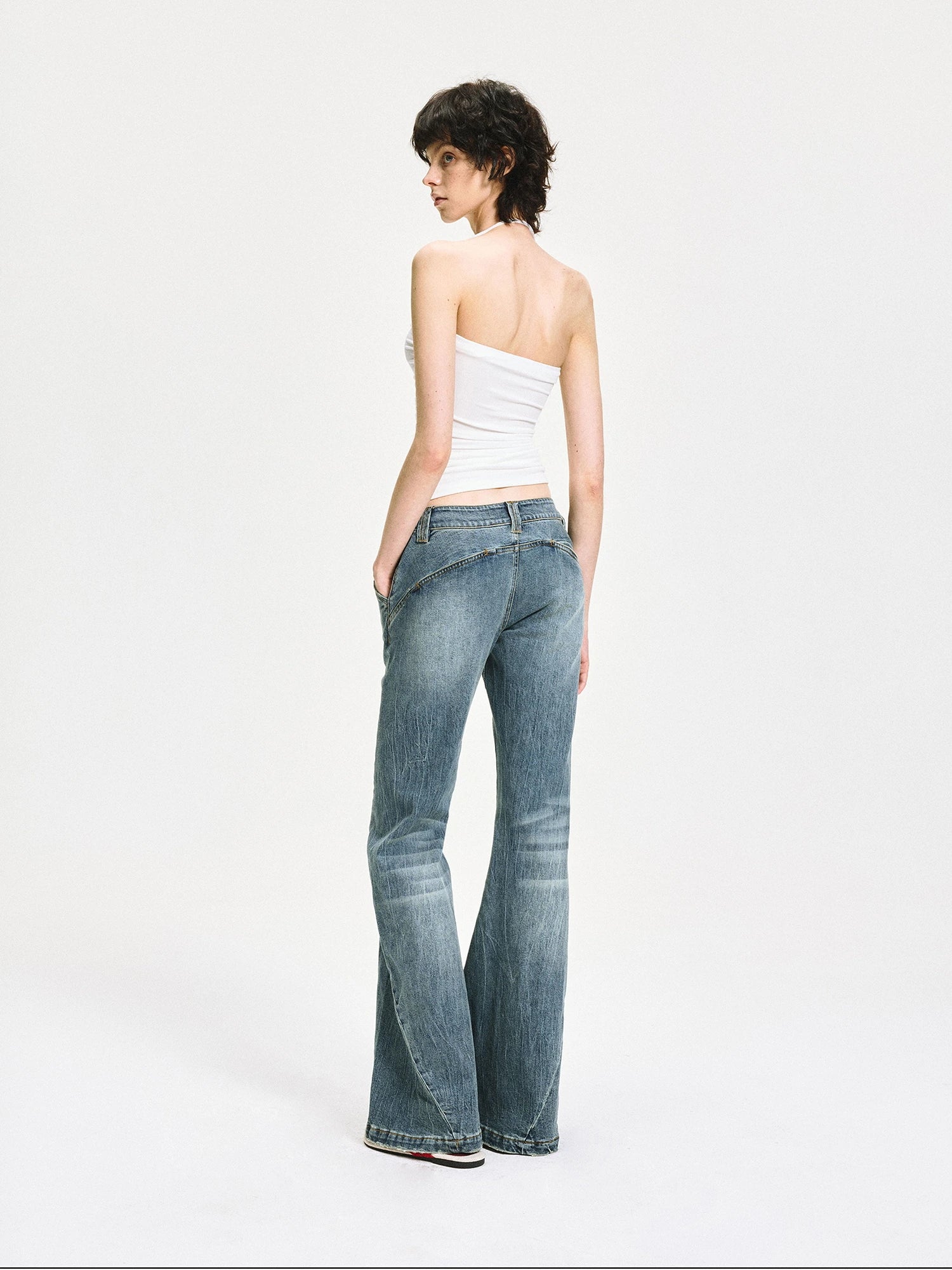 kvkv Crinkle Textured Adjustable Halter Top