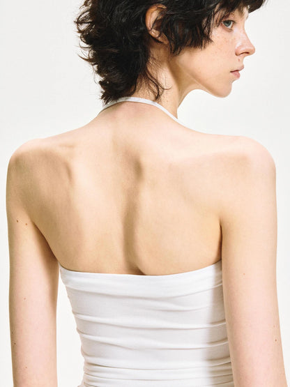 kvkv Crinkle Textured Adjustable Halter Top