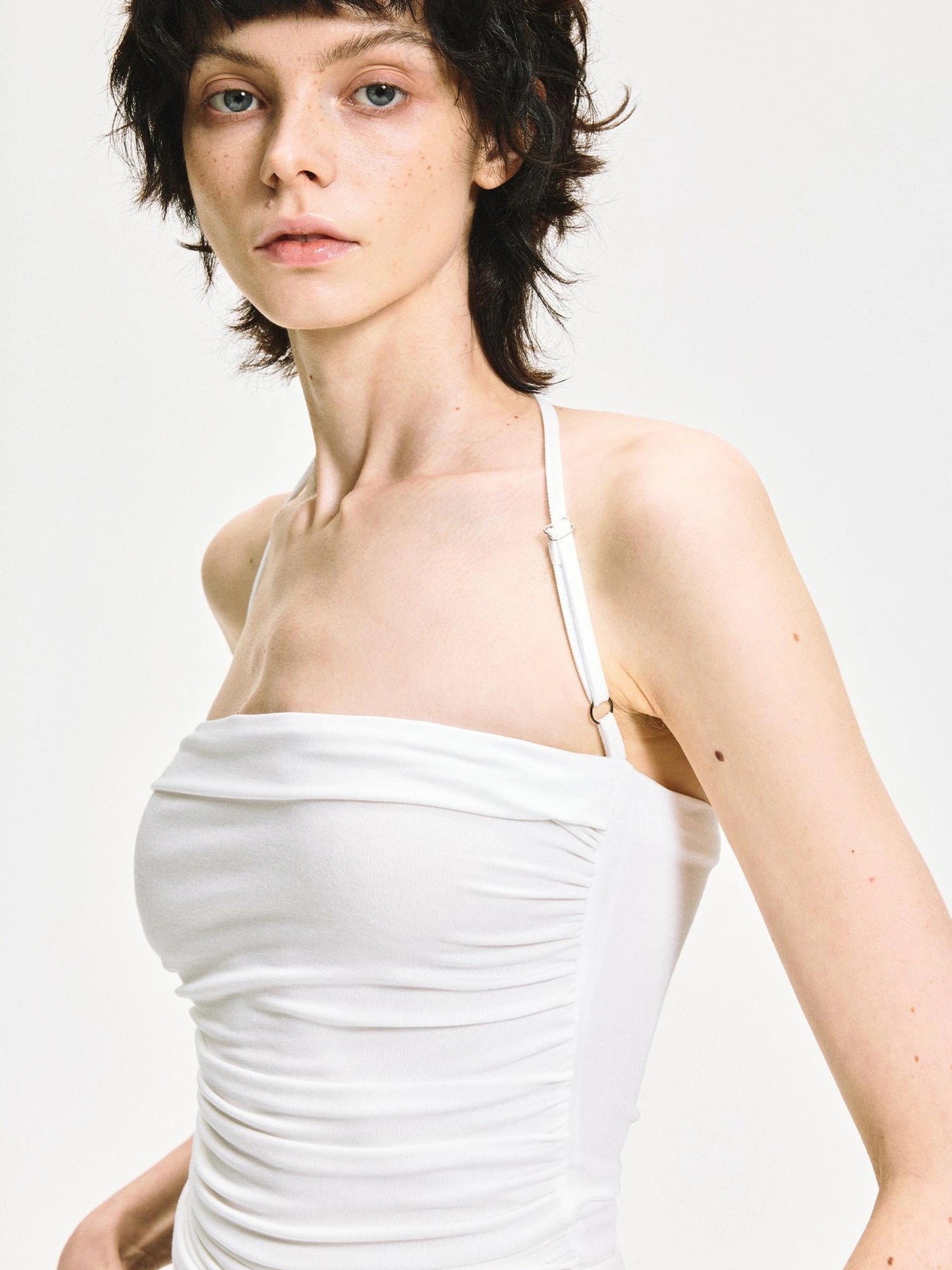 kvkv Crinkle Textured Adjustable Halter Top