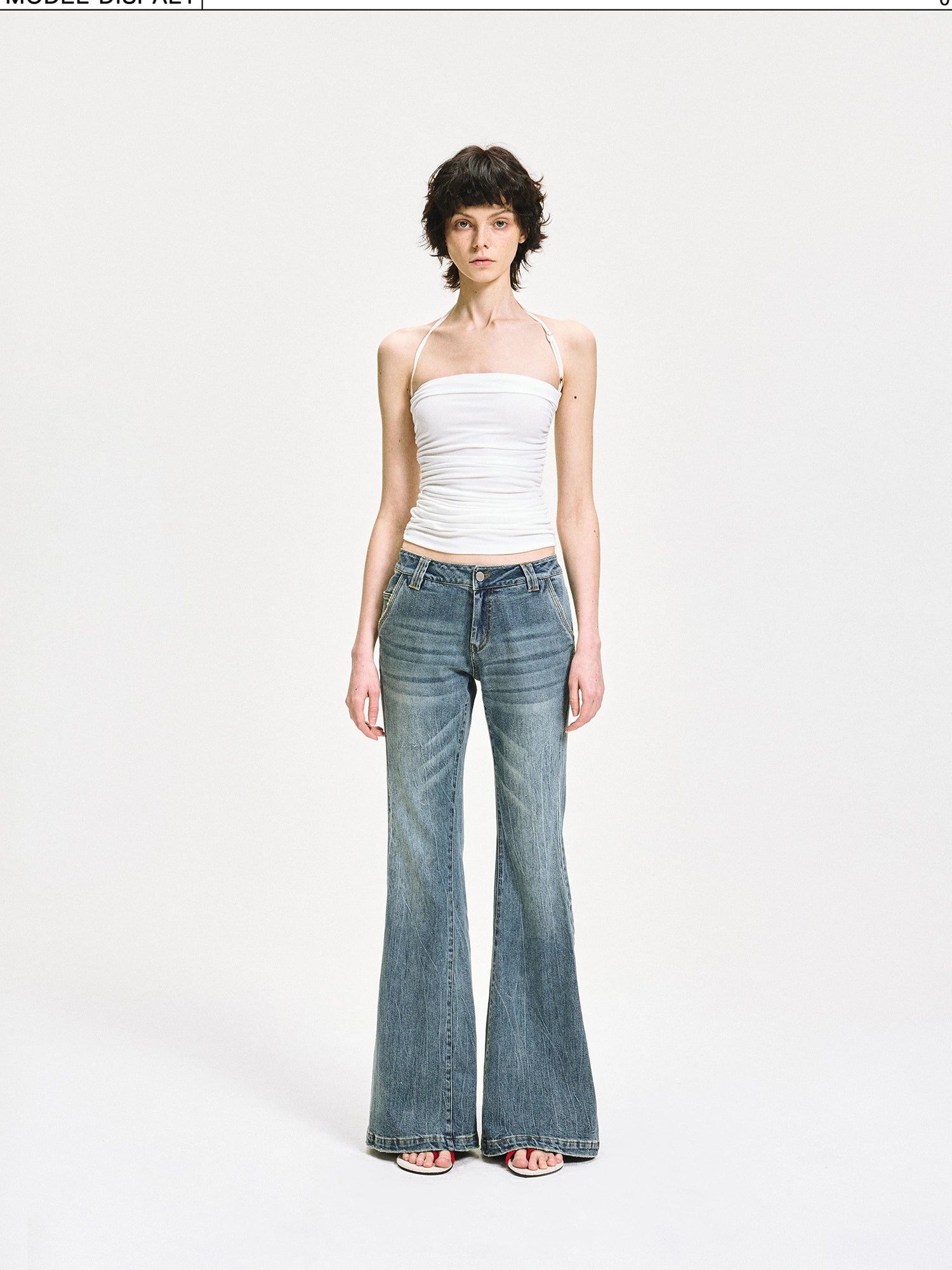 kvkv Crinkle Textured Adjustable Halter Top
