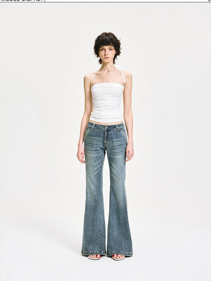 kvkv Crinkle Textured Adjustable Halter Top