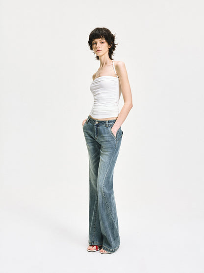 kvkv Crinkle Textured Adjustable Halter Top