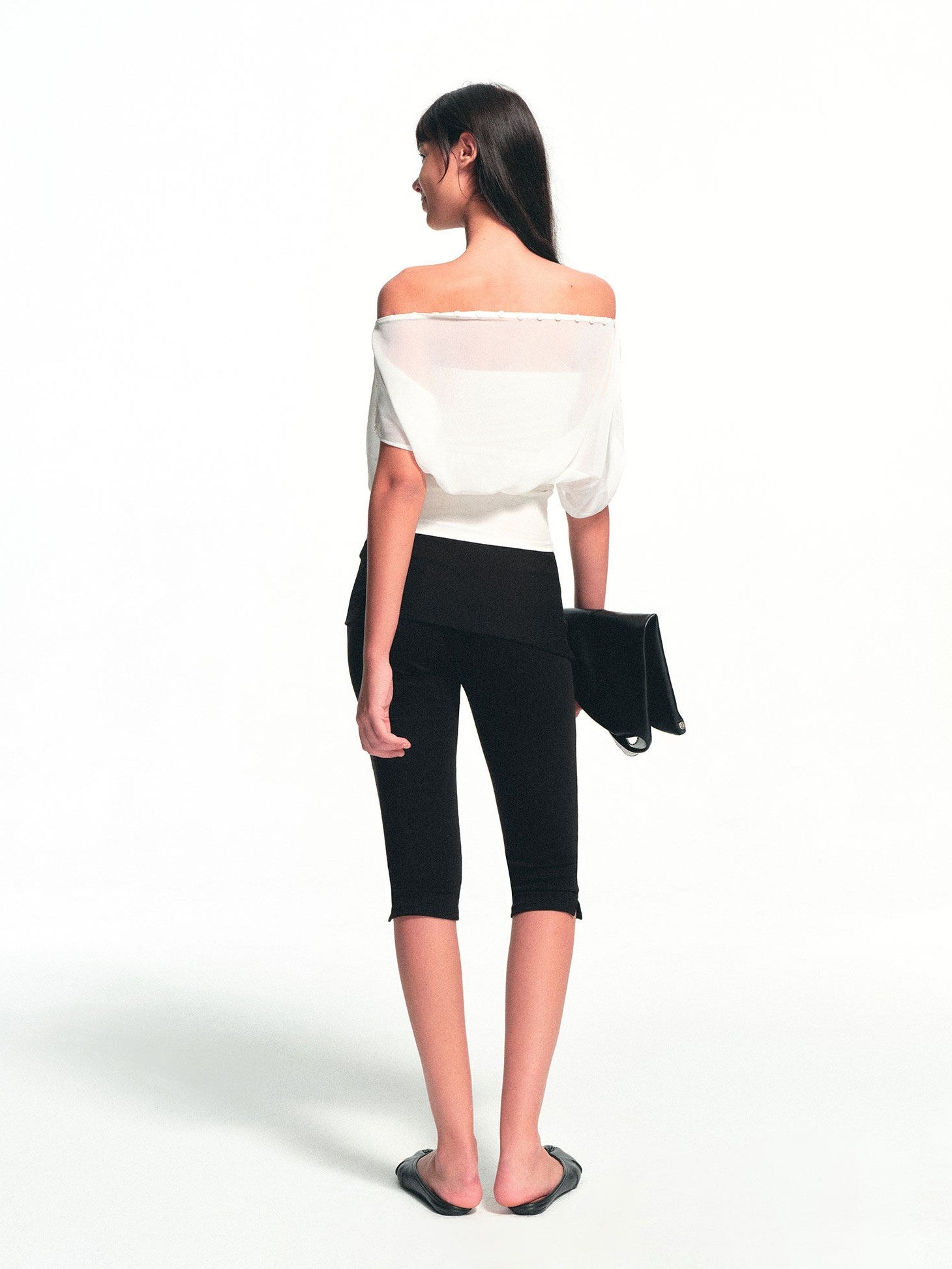 kvkv Cropped Button Drawstring Off Shoulder Bandeau Women&