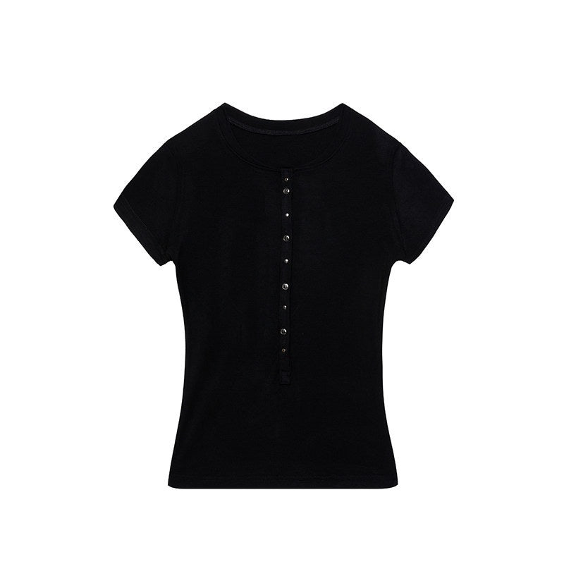 kvkv_Cropped_Henley_Placket_Slim_Waist_Women&